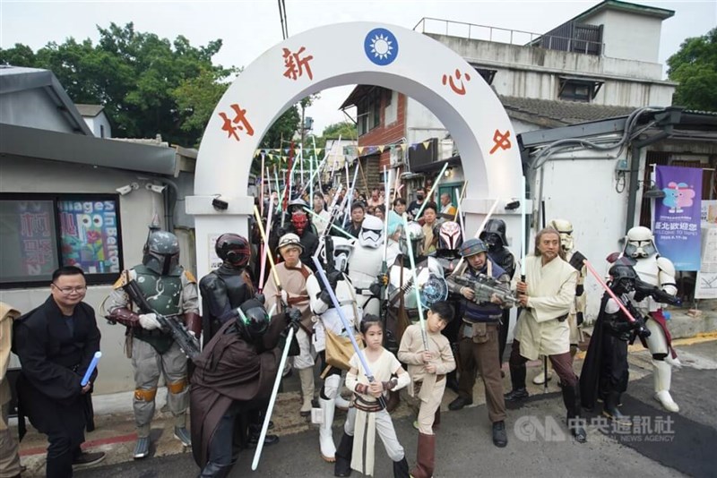 Cosplayers gather outside of Taipei's Beitou Heart Village ahead of the Star Wars Day event on Saturday. CNA photo May 3, 2025